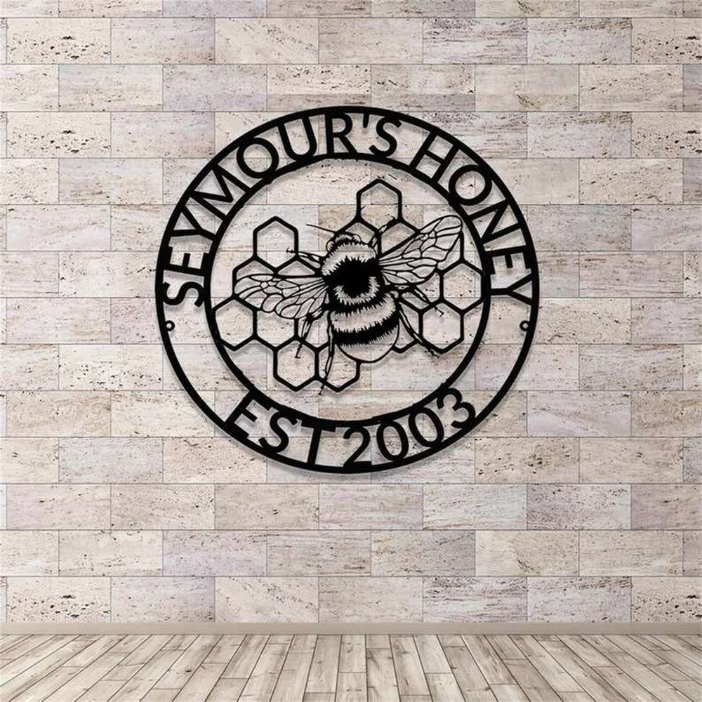Farm Metal Sign, Custom Bee Honey Bee Keepers Farm Metal Bee Sign