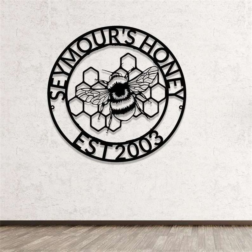 Farm Metal Sign, Custom Bee Honey Bee Keepers Farm Metal Bee Sign