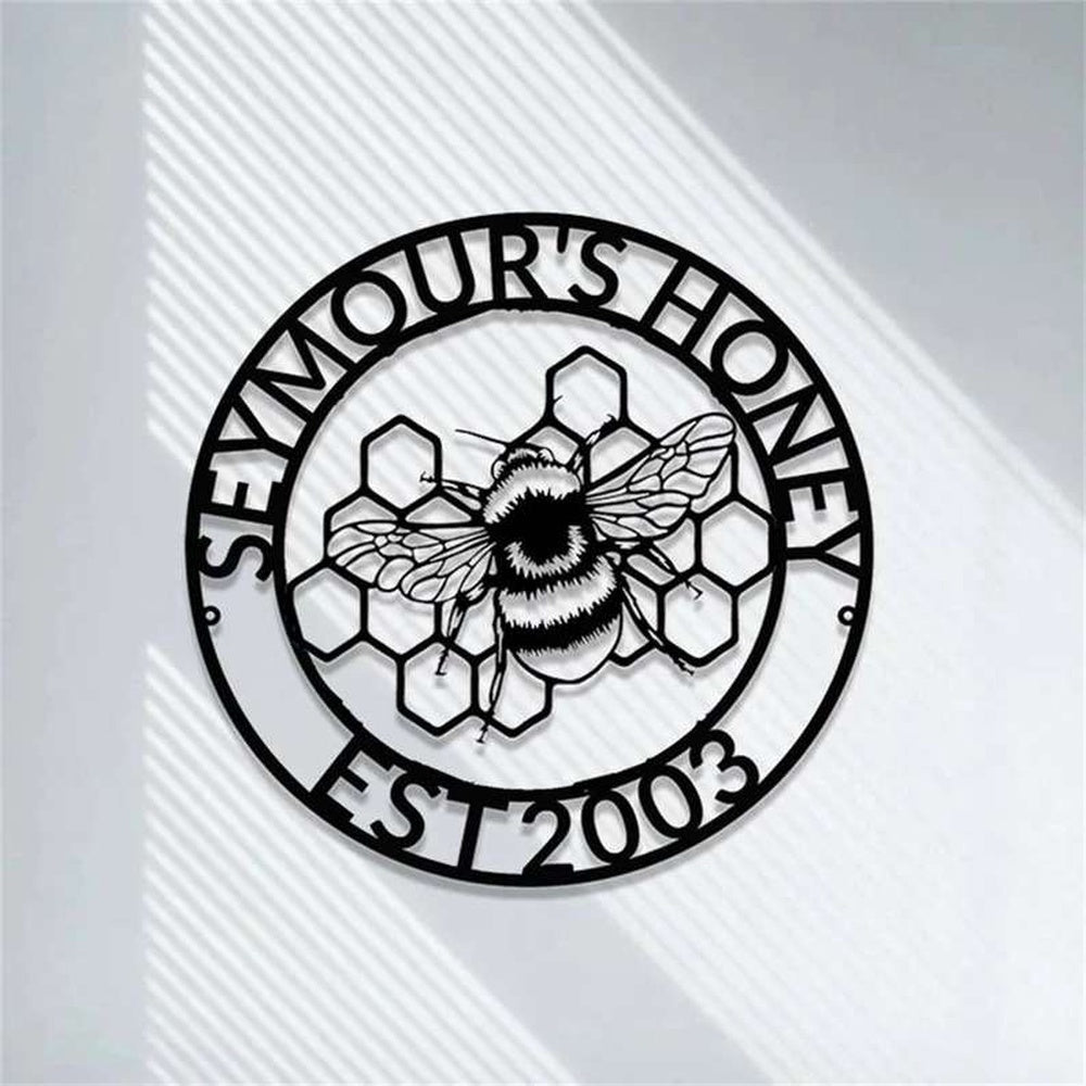 Farm Metal Sign, Custom Bee Honey Bee Keepers Farm Metal Bee Sign