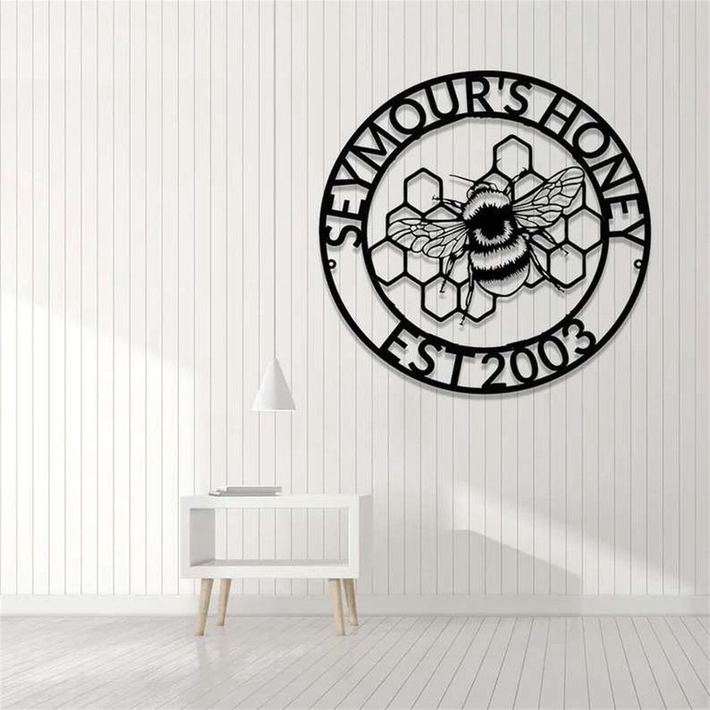 Farm Metal Sign, Custom Bee Honey Bee Keepers Farm Metal Bee Sign