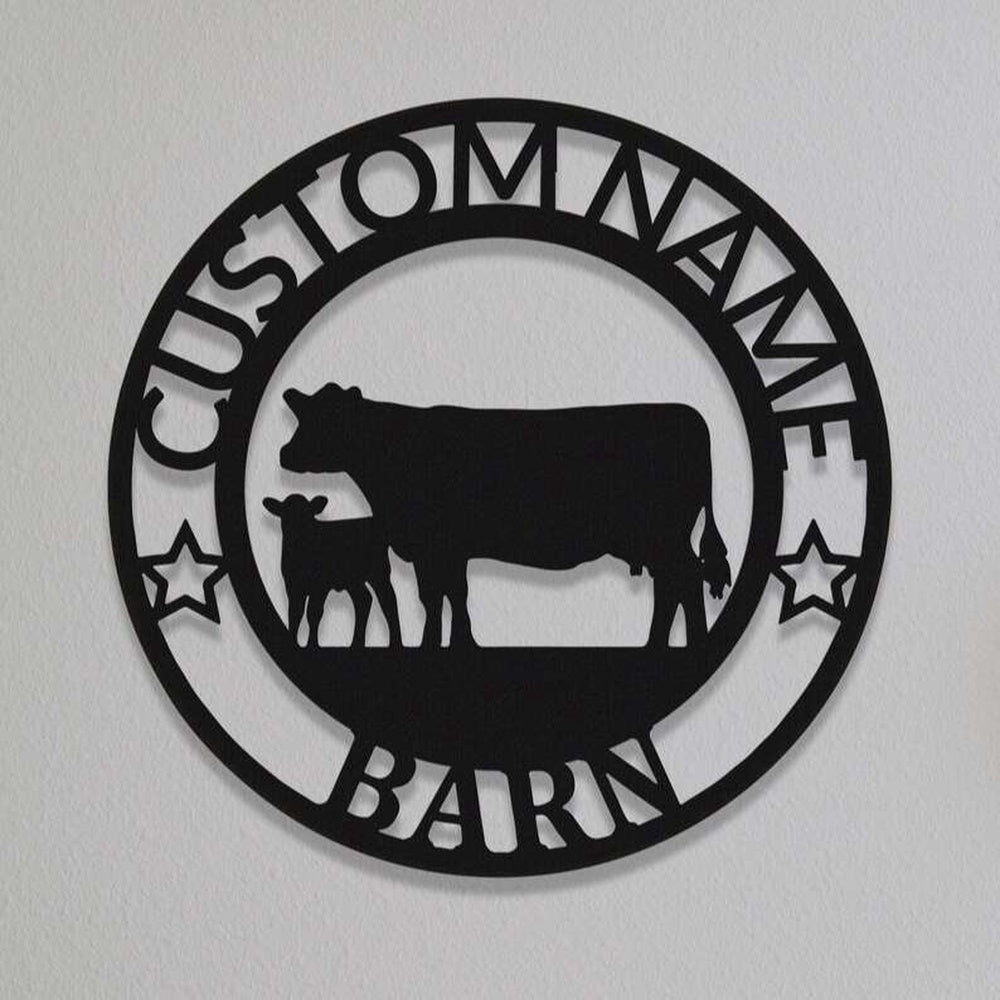 Farm Metal Sign, Custom Cow Metal Sign Cow Barn Farm