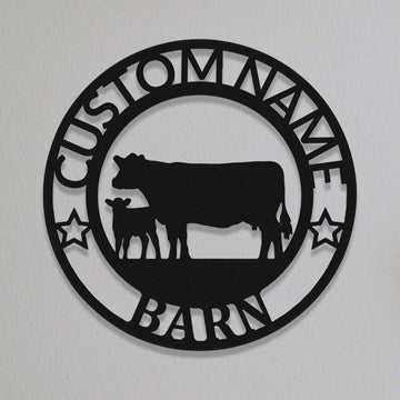 Farm Metal Sign, Custom Cow Metal Sign Cow Barn Farm