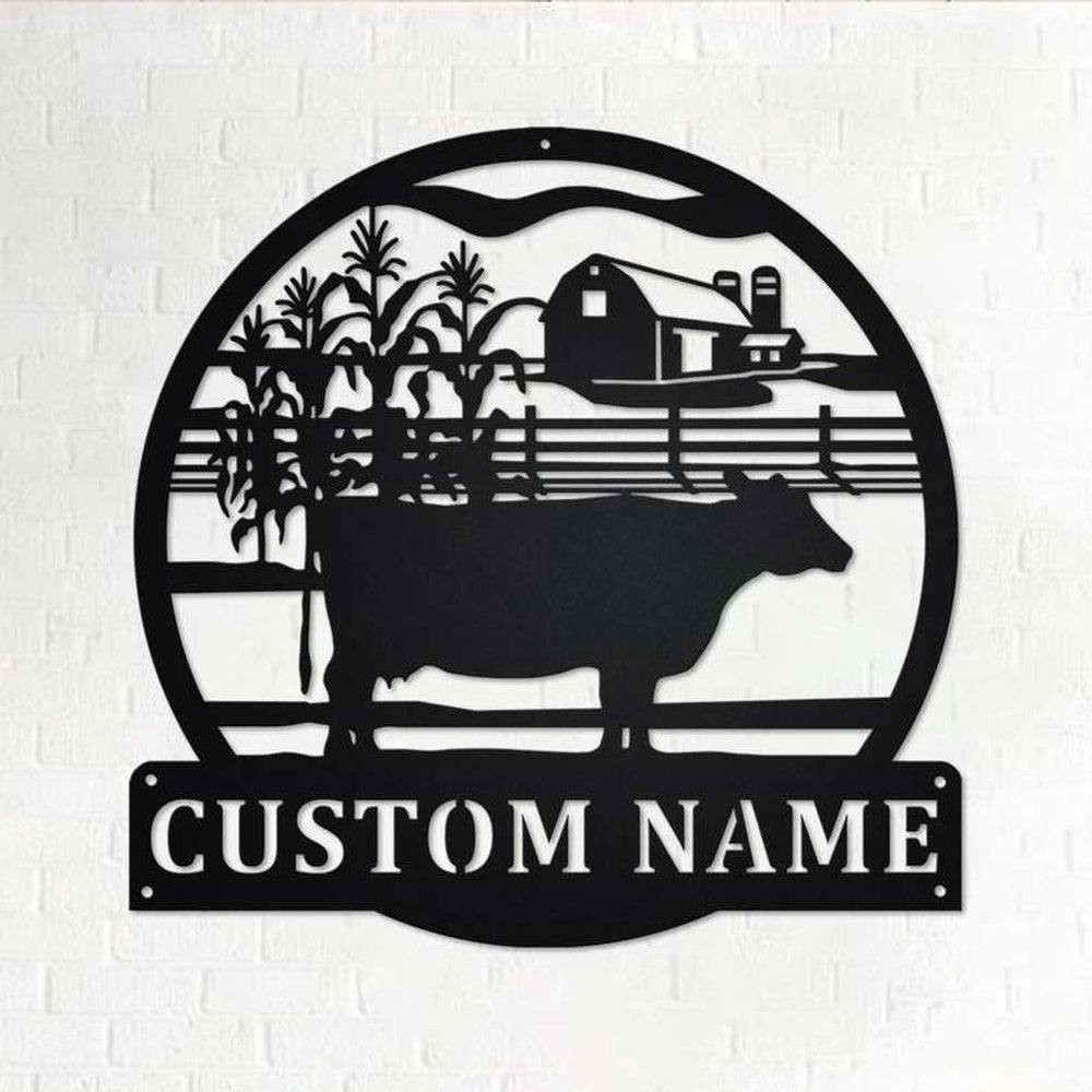 Farm Metal Sign, Custom Farm Cow Farmer Home Decor Cow Lover Metal Sign