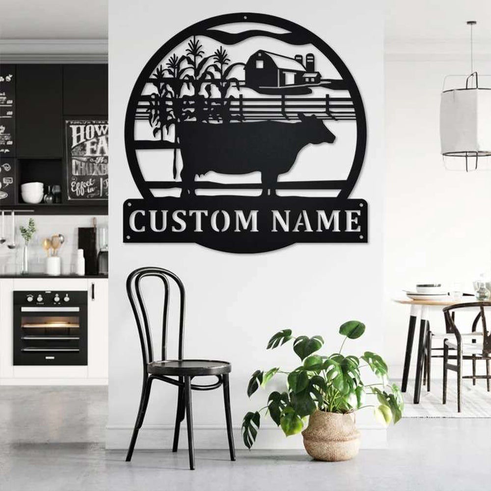 Farm Metal Sign, Custom Farm Cow Farmer Home Decor Cow Lover Metal Sign