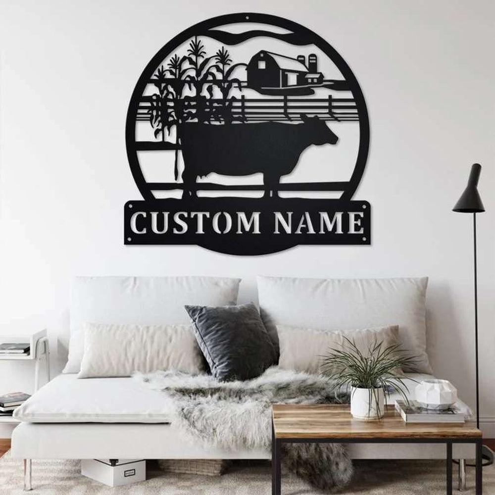 Farm Metal Sign, Custom Farm Cow Farmer Home Decor Cow Lover Metal Sign