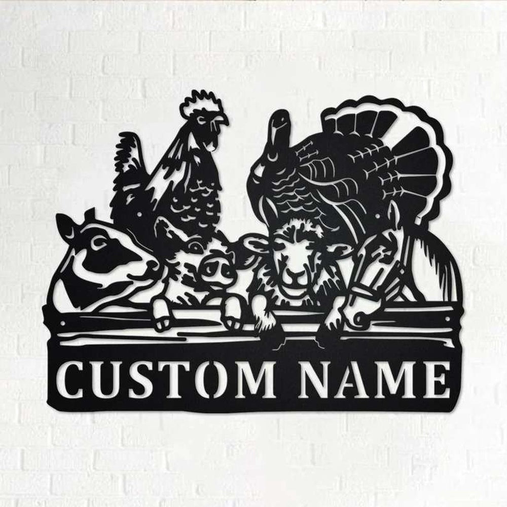 Farm Metal Sign, Custom Farm Sign Animals Sign Home Decor Farmer Gift