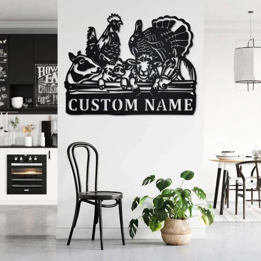 Farm Metal Sign, Custom Farm Sign Animals Sign Home Decor Farmer Gift