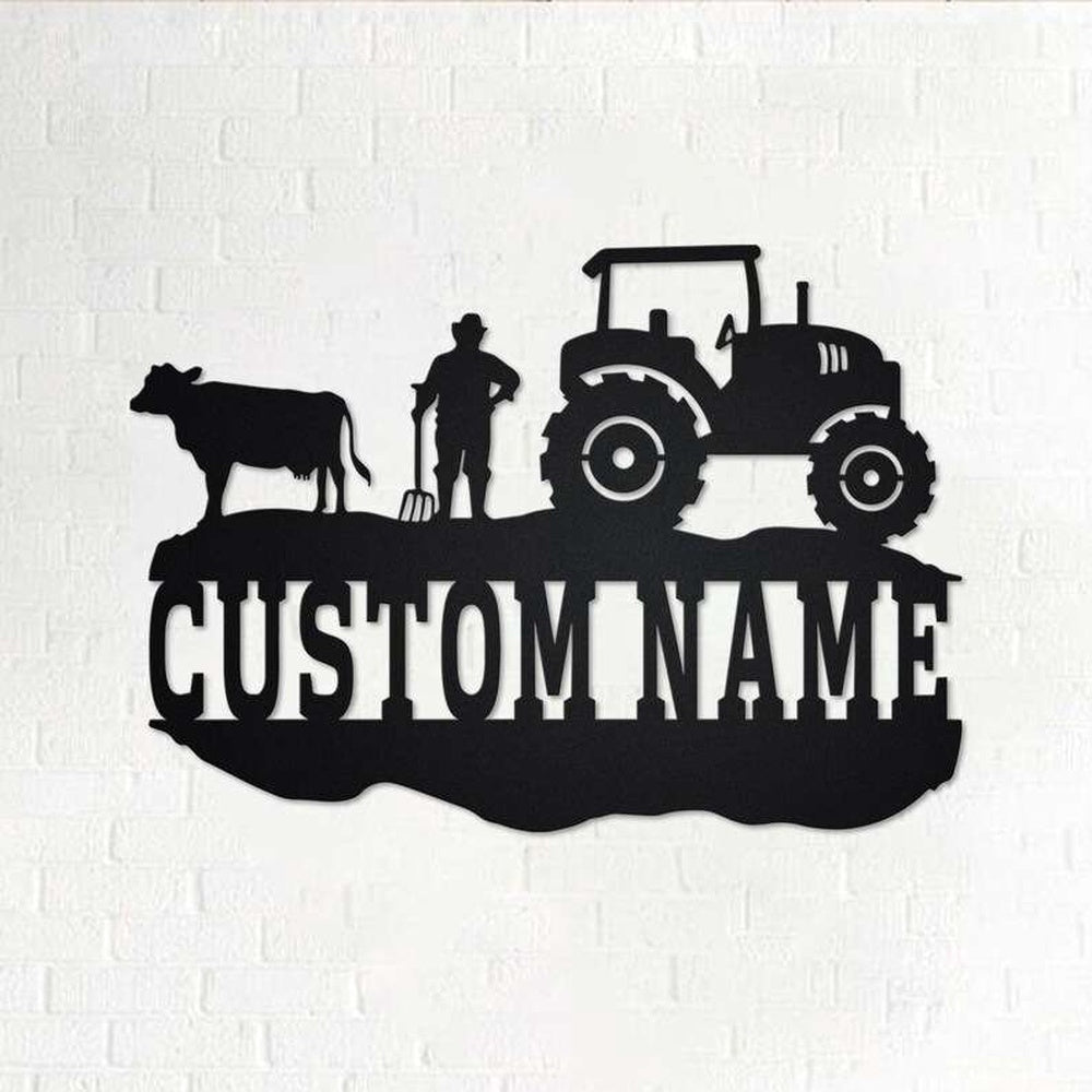Farm Metal Sign, Custom Farming Metal Sign Farmer Gift Room Decor Tractor Farmhouse