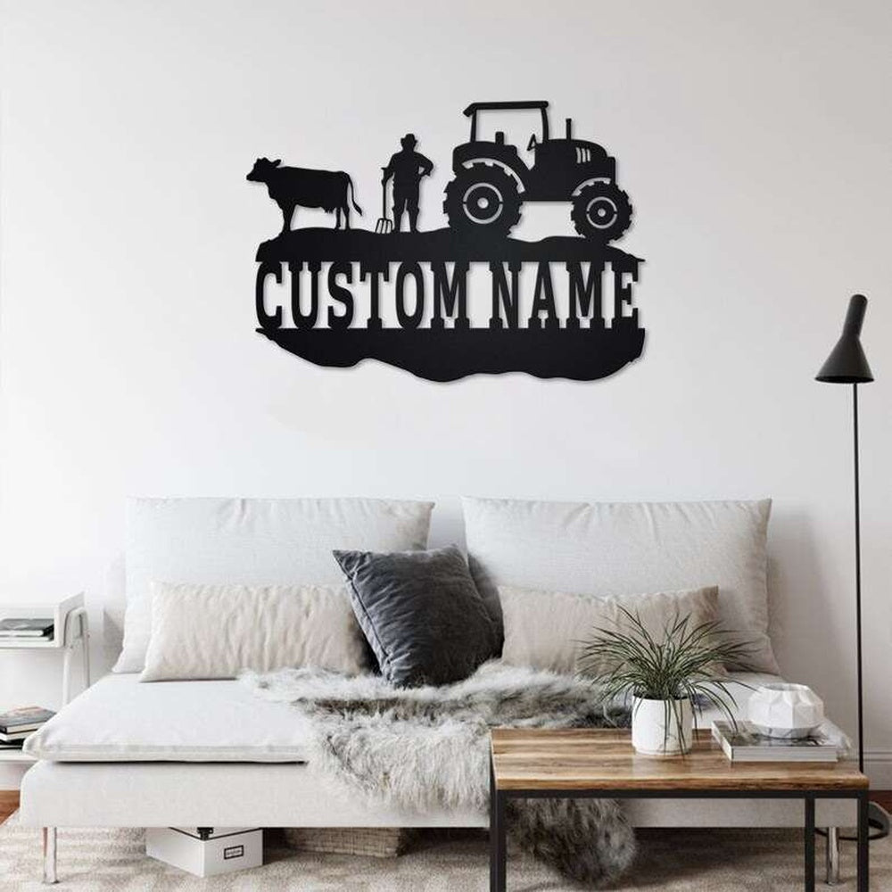 Farm Metal Sign, Custom Farming Metal Sign Farmer Gift Room Decor Tractor Farmhouse