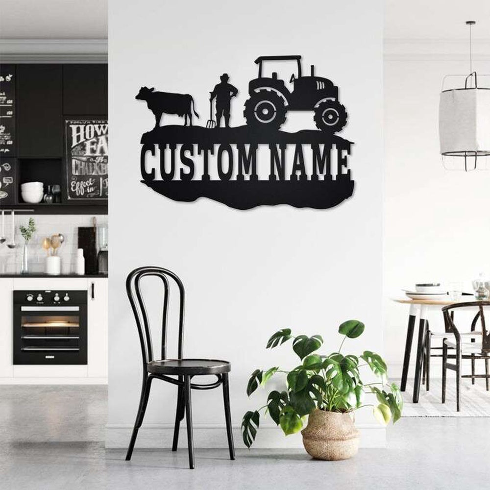 Farm Metal Sign, Custom Farming Metal Sign Farmer Gift Room Decor Tractor Farmhouse
