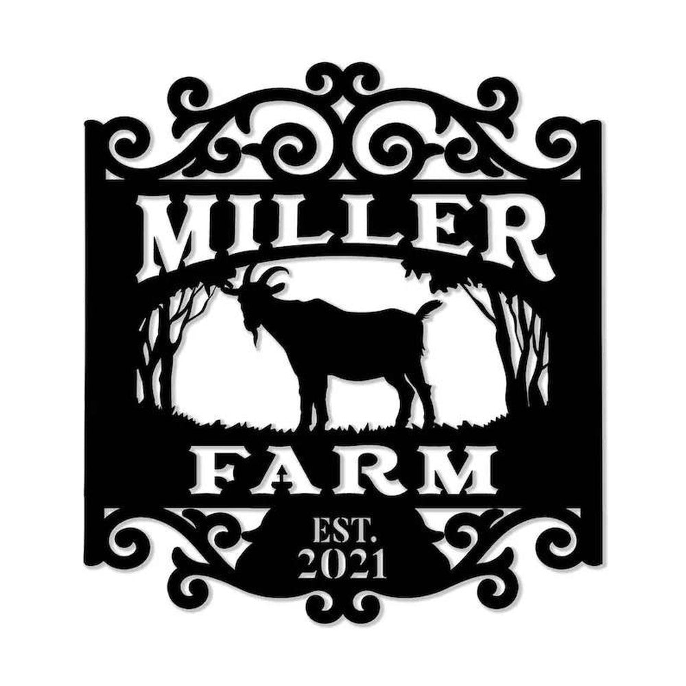 Farm Metal Sign, Custom Goat Metal Farm Sign Goat Ranch Outdoor Decor