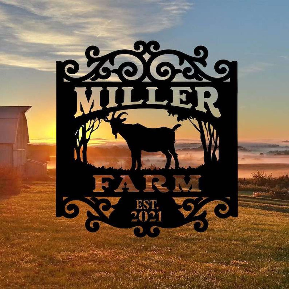 Farm Metal Sign, Custom Goat Metal Farm Sign Goat Ranch Outdoor Decor