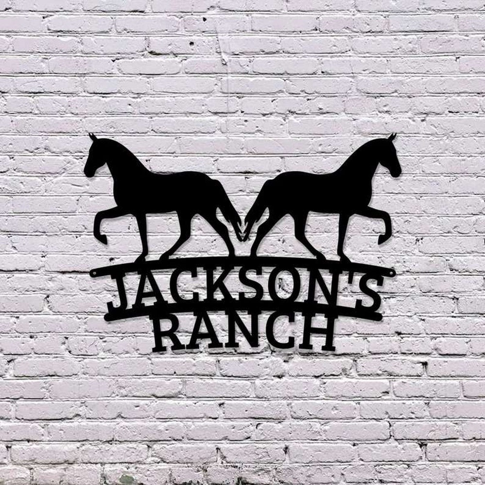 Farm Metal Sign, Custom Horse Metal Ranch Sign Horse Sign Farmhouse Decor Horse Lover