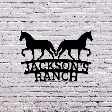 Farm Metal Sign, Custom Horse Metal Ranch Sign Horse Sign Farmhouse Decor Horse Lover