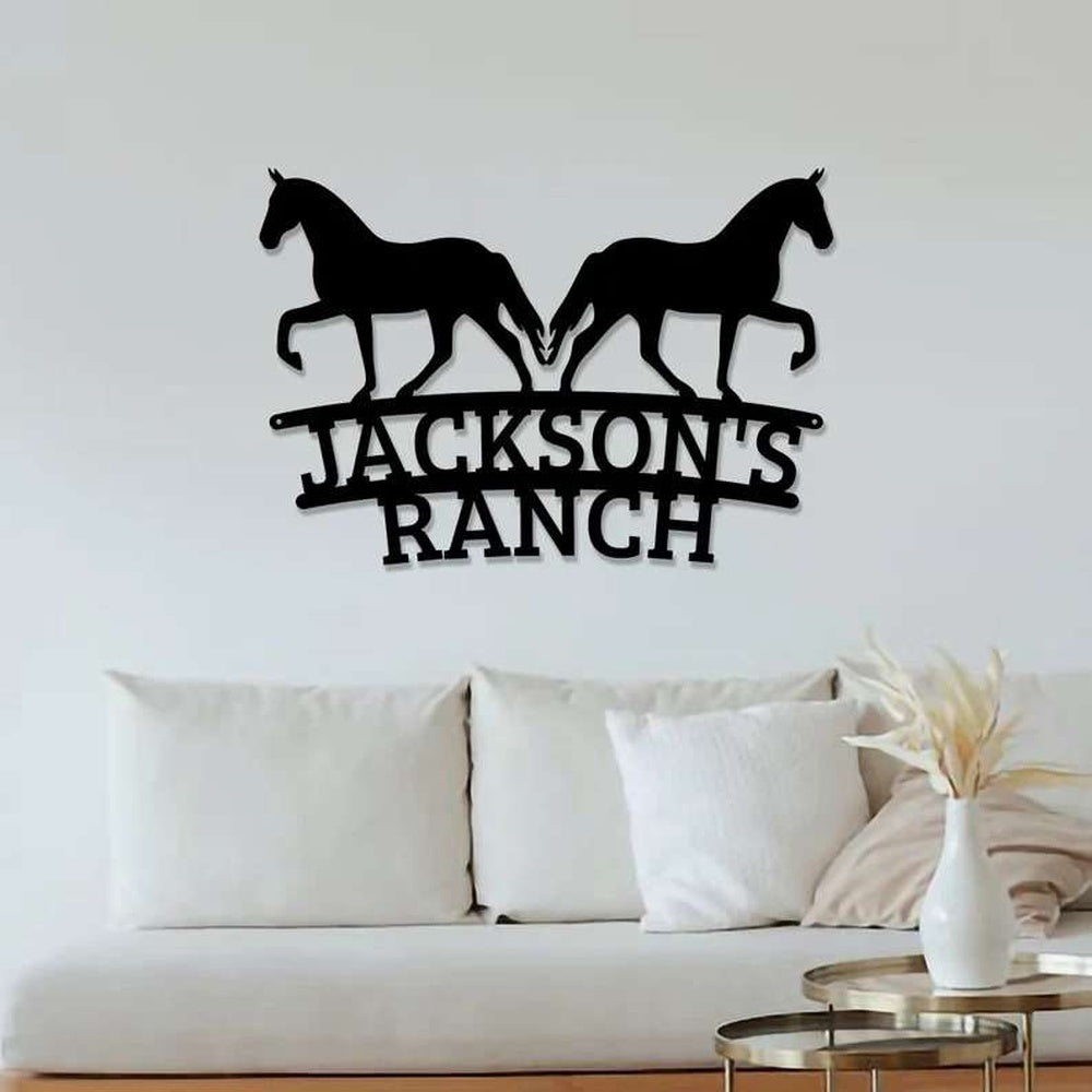 Farm Metal Sign, Custom Horse Metal Ranch Sign Horse Sign Farmhouse Decor Horse Lover