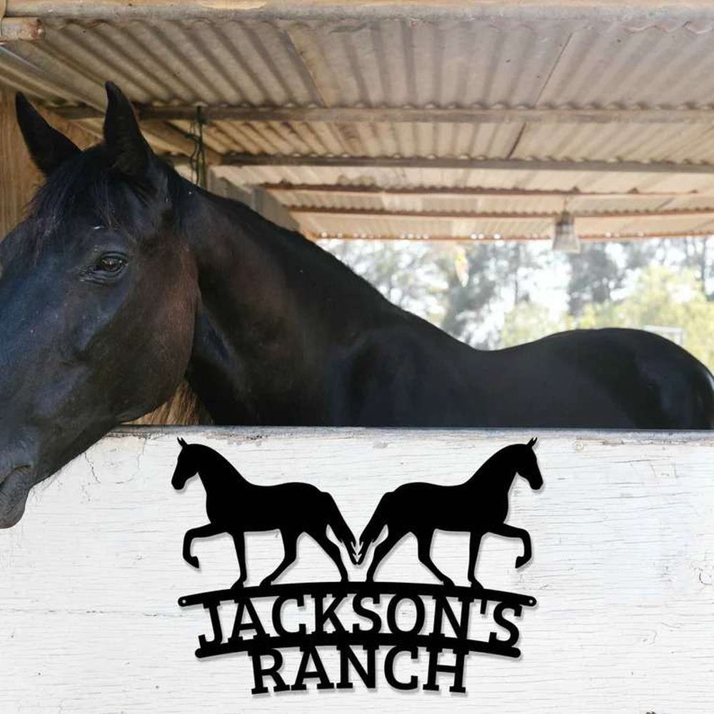 Farm Metal Sign, Custom Horse Metal Ranch Sign Horse Sign Farmhouse Decor Horse Lover