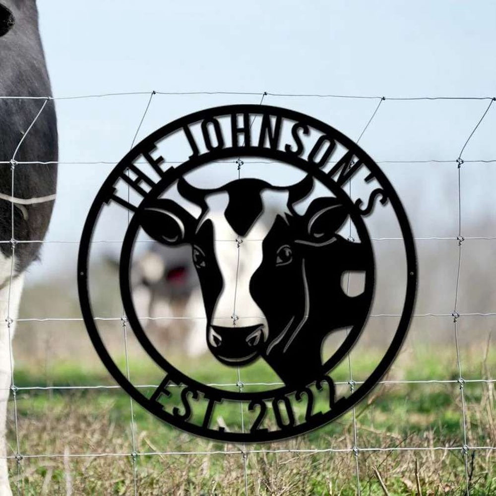 Farm Metal Sign, Custom Metal Cow Wall Art Sign Farm Cow Ranch Sign