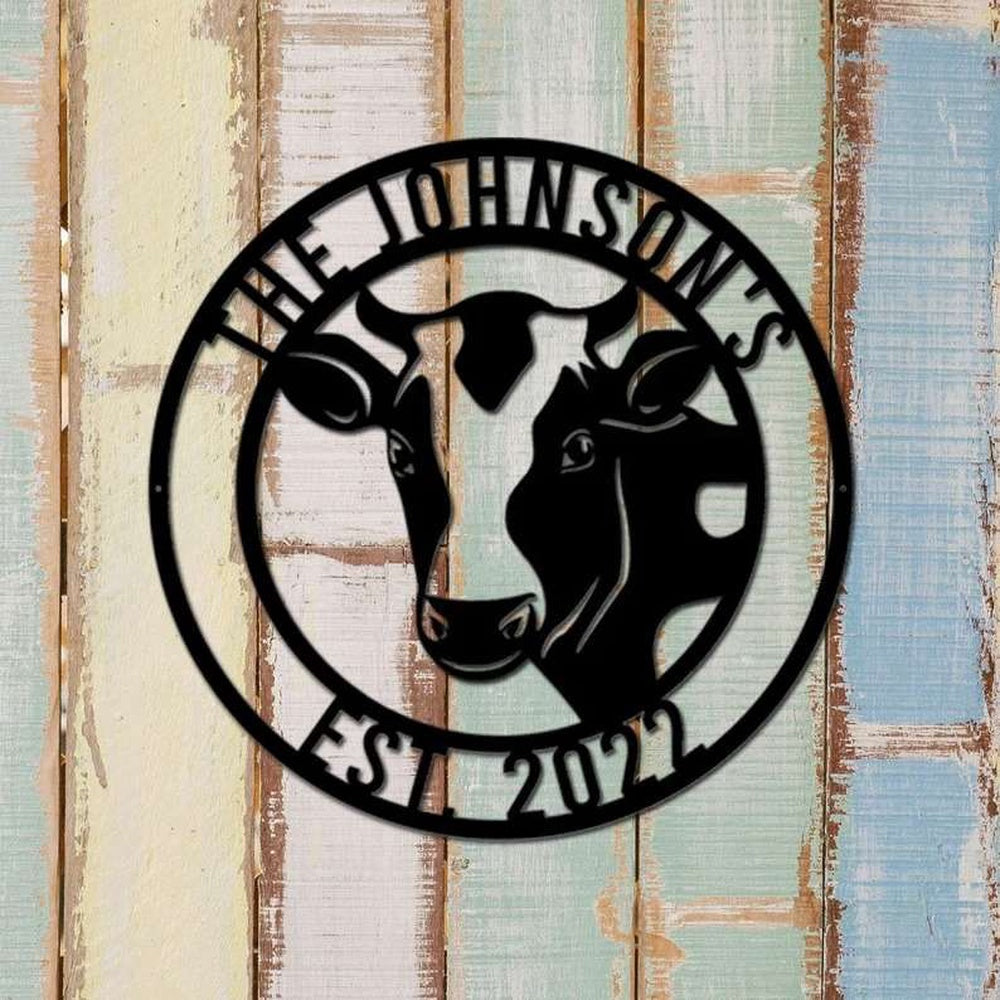 Farm Metal Sign, Custom Metal Cow Wall Art Sign Farm Cow Ranch Sign