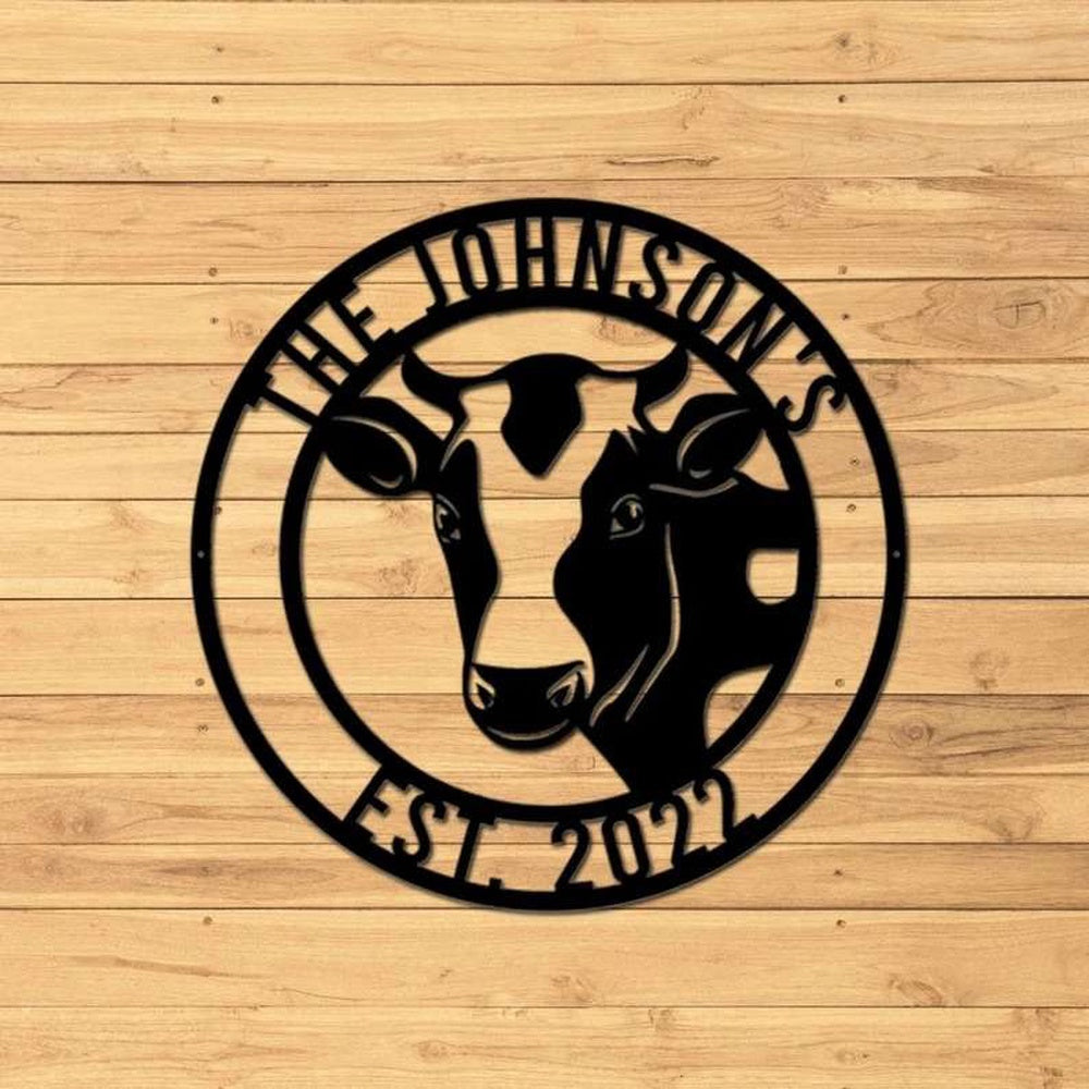 Farm Metal Sign, Custom Metal Cow Wall Art Sign Farm Cow Ranch Sign
