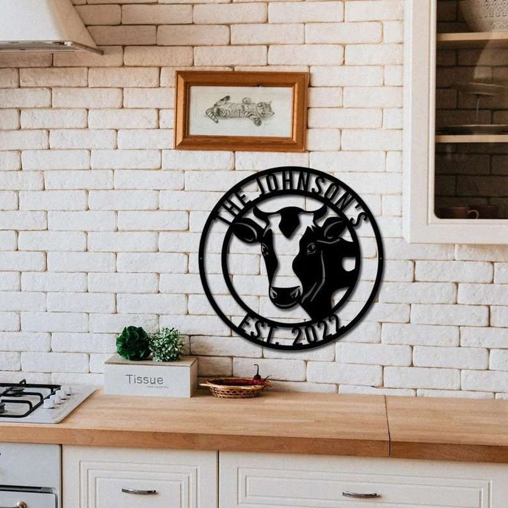 Farm Metal Sign, Custom Metal Cow Wall Art Sign Farm Cow Ranch Sign