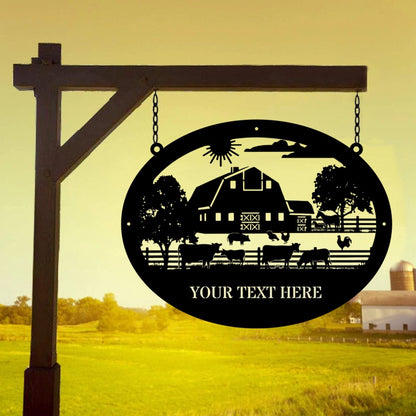 Farm Metal Sign, Custom Metal Farm Sign, Cattle Ranch, Barn Sign, Farmhouse Decor, Family Name Sign, Personalized Metal Farm Signs