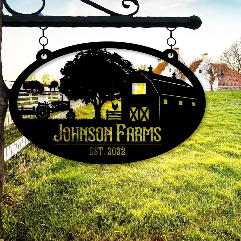 Farm Metal Sign, Custom Metal Farm Sign, Farmhouse Decor, Personalized Metal Signs Farm Address Sign