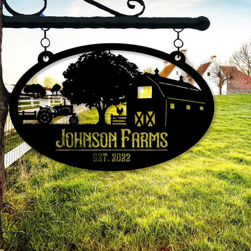 Farm Metal Sign, Custom Metal Farm Sign, Farmhouse Decor, Personalized Metal Signs Farm Address Sign