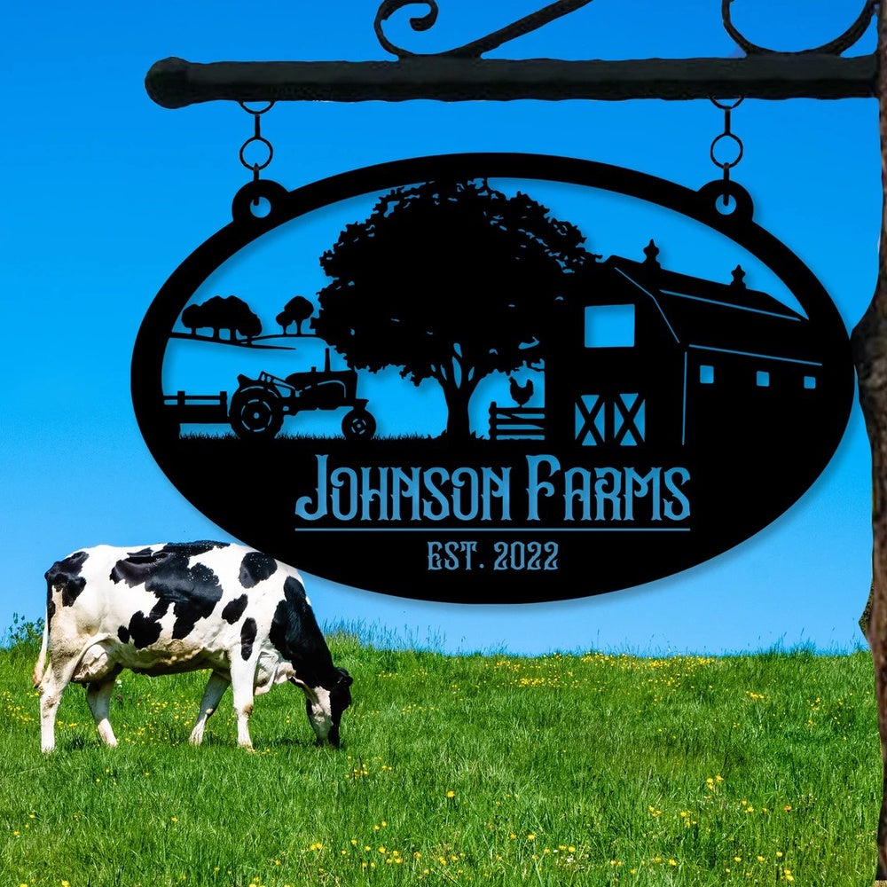 Farm Metal Sign, Custom Metal Farm Sign, Farmhouse Decor, Personalized Metal Signs Farm Address Sign
