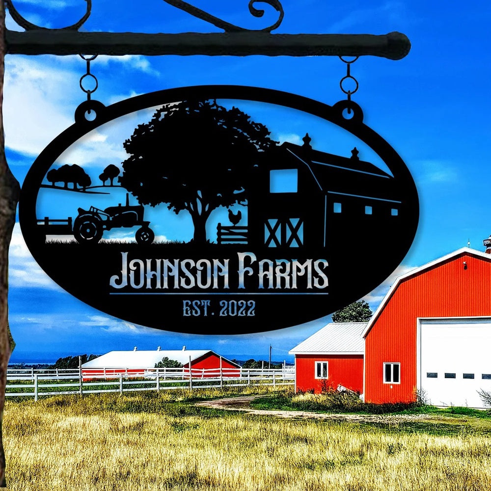 Farm Metal Sign, Custom Metal Farm Sign, Farmhouse Decor, Personalized Metal Signs Farm Address Sign