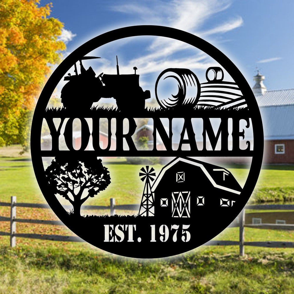 Farm Metal Sign, Custom Metal Farm Sign, Metal Art, Farmhouse Decor, Family Name Sign, Personalized Metal Farm Signs