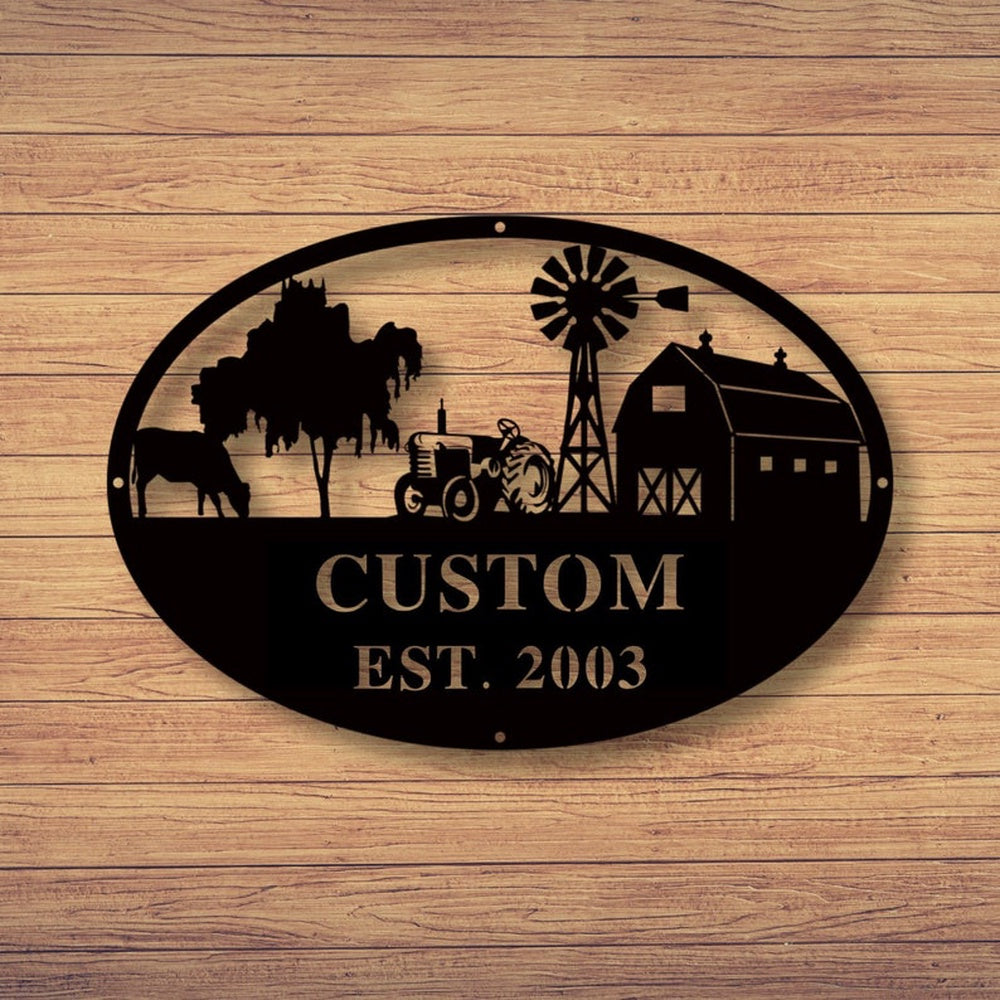 Farm Metal Sign, Custom Metal Farm Sign, Metal Farm Sign, Metal Wall Art, Farmhouse Decor, Personalized Metal Farm Signs
