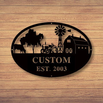 Farm Metal Sign, Custom Metal Farm Sign, Metal Farm Sign, Metal Wall Art, Farmhouse Decor, Personalized Metal Farm Signs