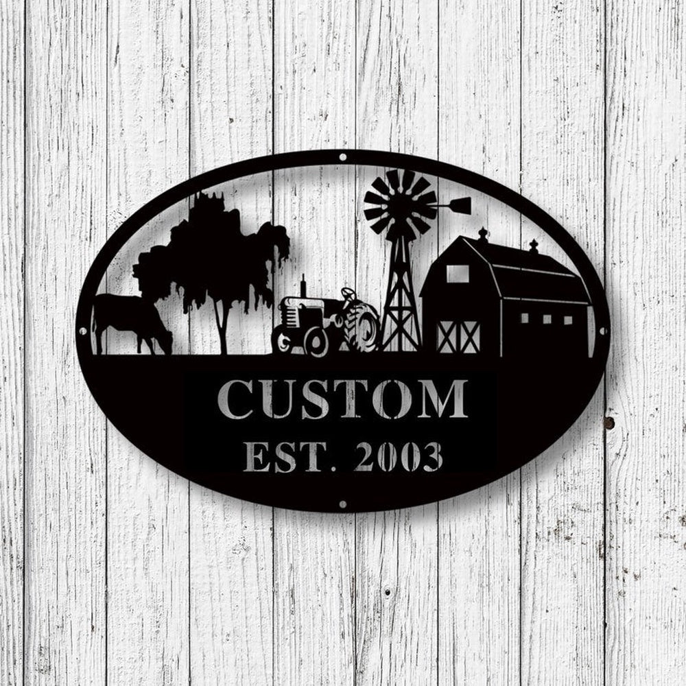 Farm Metal Sign, Custom Metal Farm Sign, Metal Farm Sign, Metal Wall Art, Farmhouse Decor, Personalized Metal Farm Signs