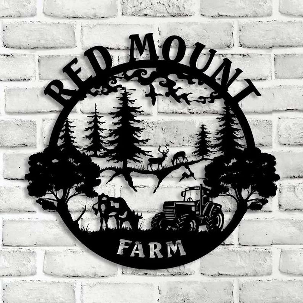 Farm Metal Sign, Custom Metal Farmhouse Sign Farm Tractor Goat Home Decor