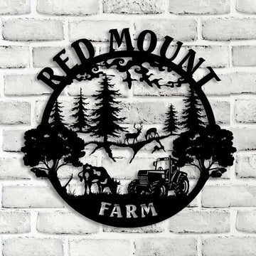 Farm Metal Sign, Custom Metal Farmhouse Sign Farm Tractor Goat Home Decor