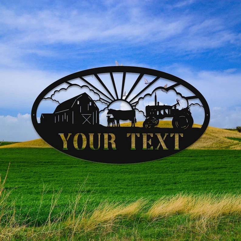 Farm Metal Sign, Custom Metal Rustic Farm Sign Farmhouse