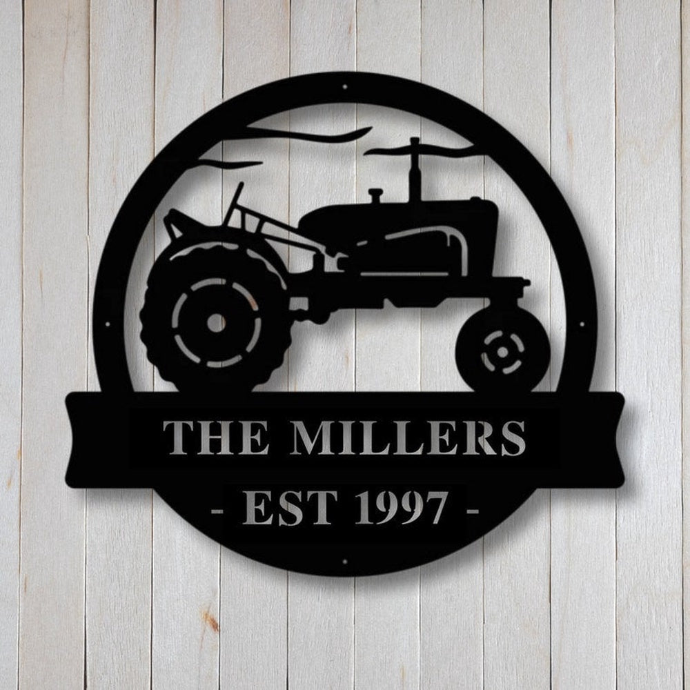Farm Metal Sign, Custom Metal Tractor Sign, Metal Farm Sign, Metal Wall Art, Farmhouse Decor, Personalized Metal Farm Signs