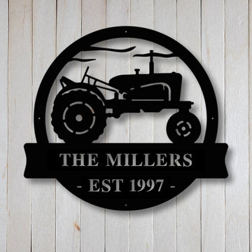 Farm Metal Sign, Custom Metal Tractor Sign, Metal Farm Sign, Metal Wall Art, Farmhouse Decor, Personalized Metal Farm Signs