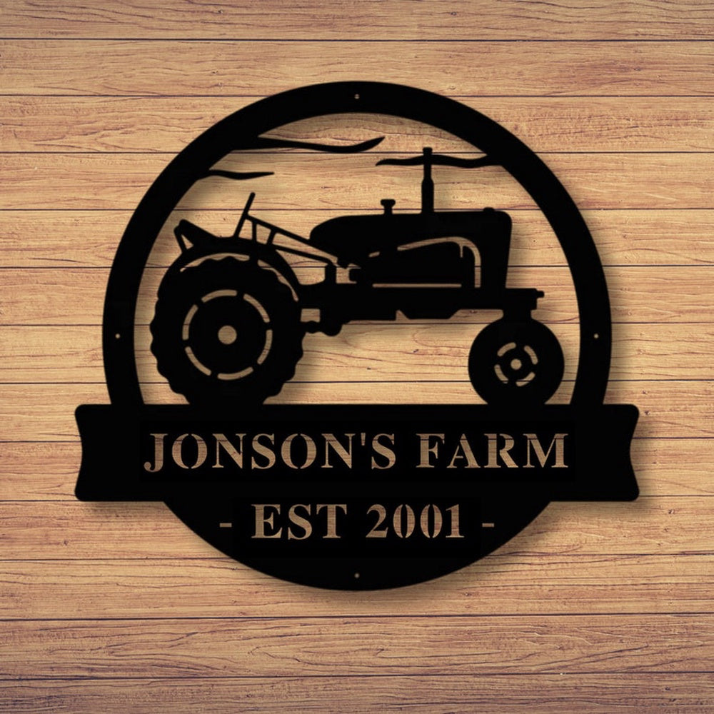 Farm Metal Sign, Custom Metal Tractor Sign, Metal Farm Sign, Metal Wall Art, Farmhouse Decor, Personalized Metal Farm Signs