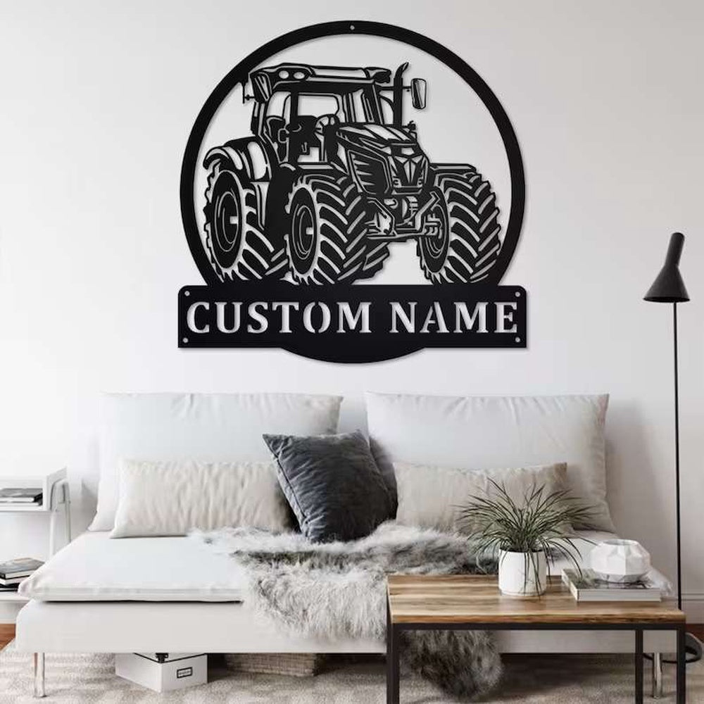 Farm Metal Sign, Custom Tractor Farm Name Home Sign Decor