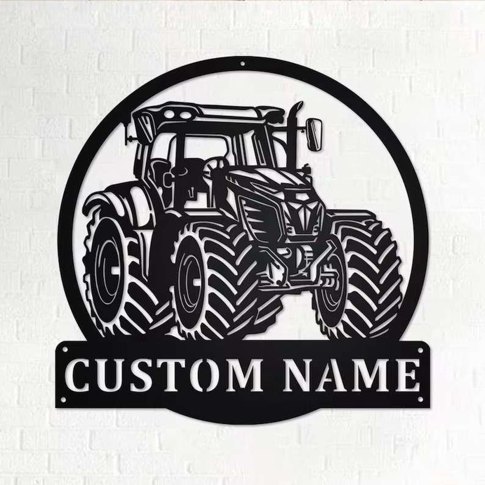 Farm Metal Sign, Custom Tractor Farm Name Home Sign Decor