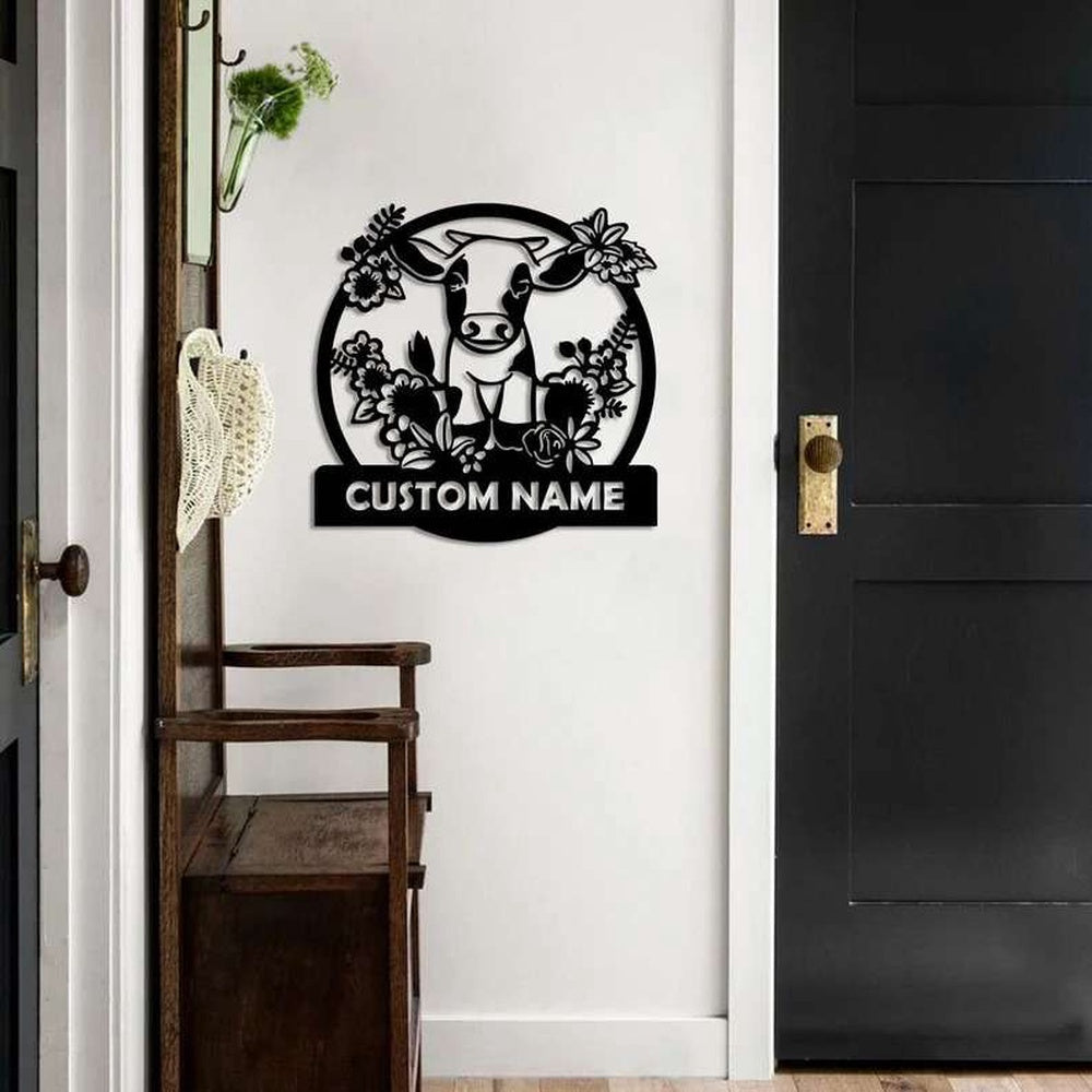 Farm Metal Sign, Cute Calf Metal Sign Cow Farmhouse Ranch Sign Personalized Sign