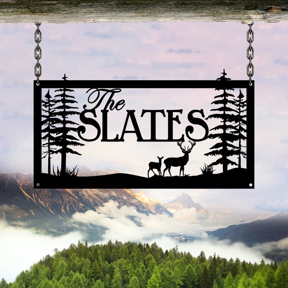 Farm Metal Sign, Deer Forest Wildlife Nature Custom Metal Signs