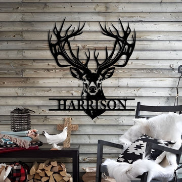 Farm Metal Sign, Deer Head Deer Antler Christmas Birthday Father's Day Gift Custom Metal Signs