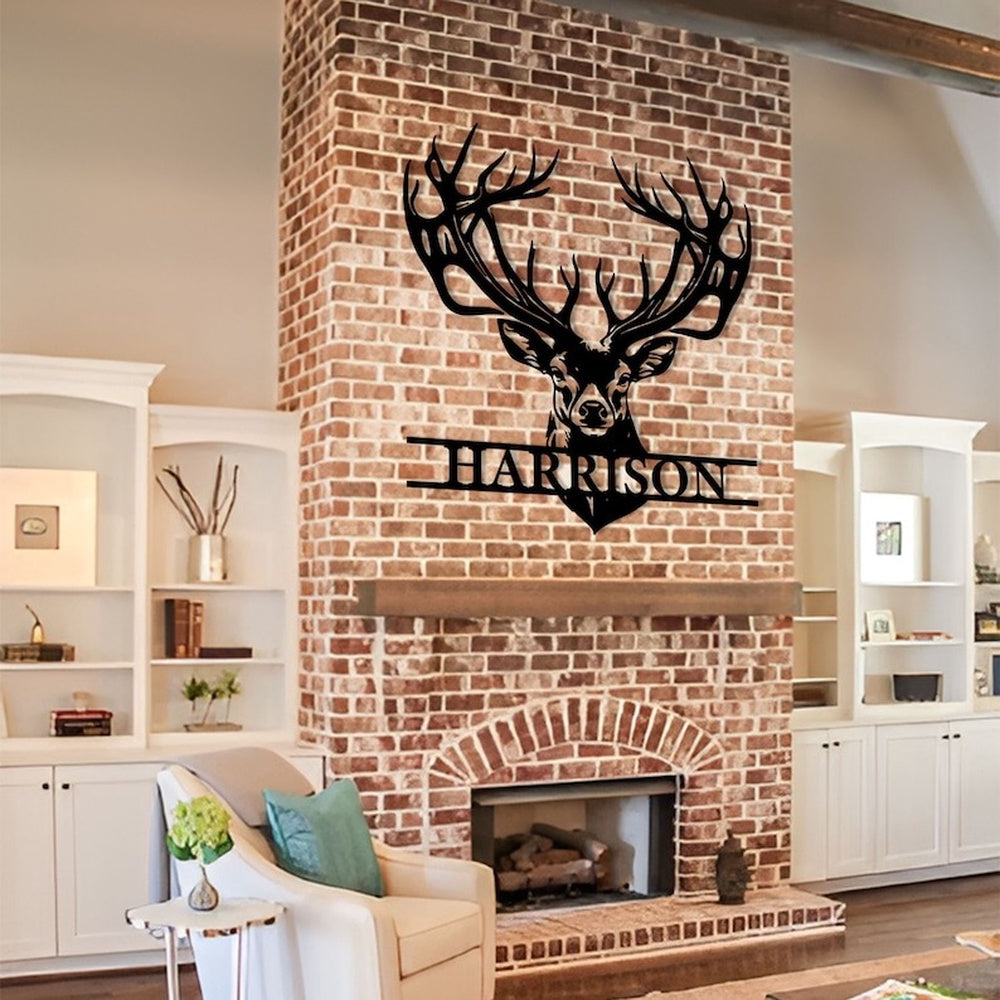 Farm Metal Sign, Deer Head Deer Antler Christmas Birthday Father's Day Gift Custom Metal Signs