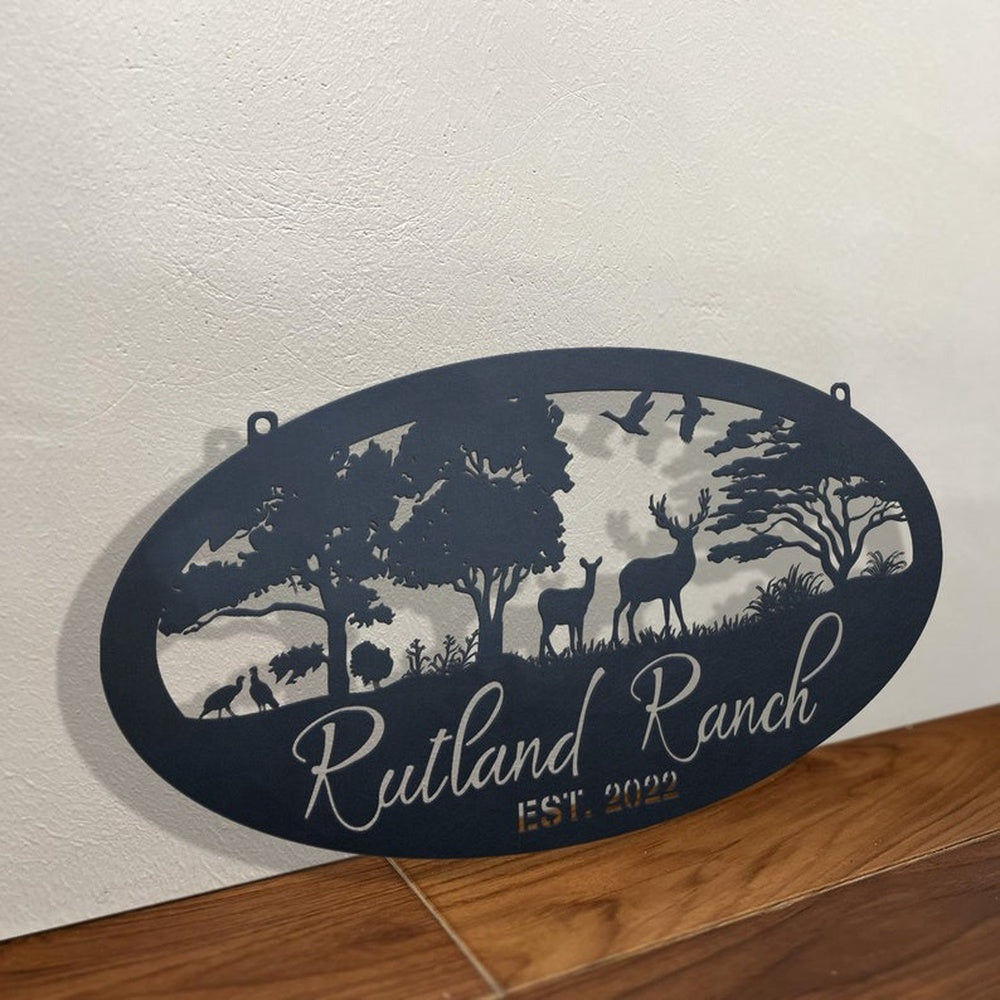 Farm Metal Sign, Deer Metal Farm Sign Barn Ranch Custom Metal Signs