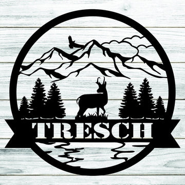 Farm Metal Sign, Deer Sign, New Deer Antler Decor, Deer Hunter Gift, Deer Camp Sign, Personalized Metal Farm Signs