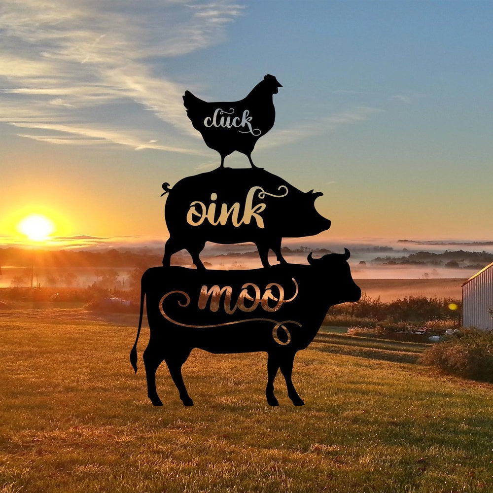 Farm Metal Sign, Duck Oink Moo Funny Animals Metal Farm Sign, Gift For Farmer, Personalized Metal Farm Signs