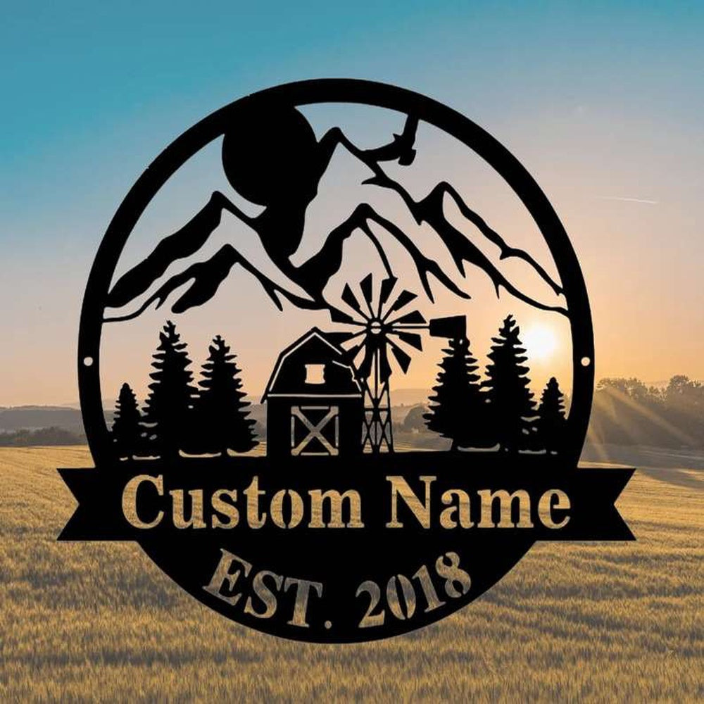 Farm Metal Sign, Farm House Decor Ranch Sign Outdoor Personalized Metal Farm Sign