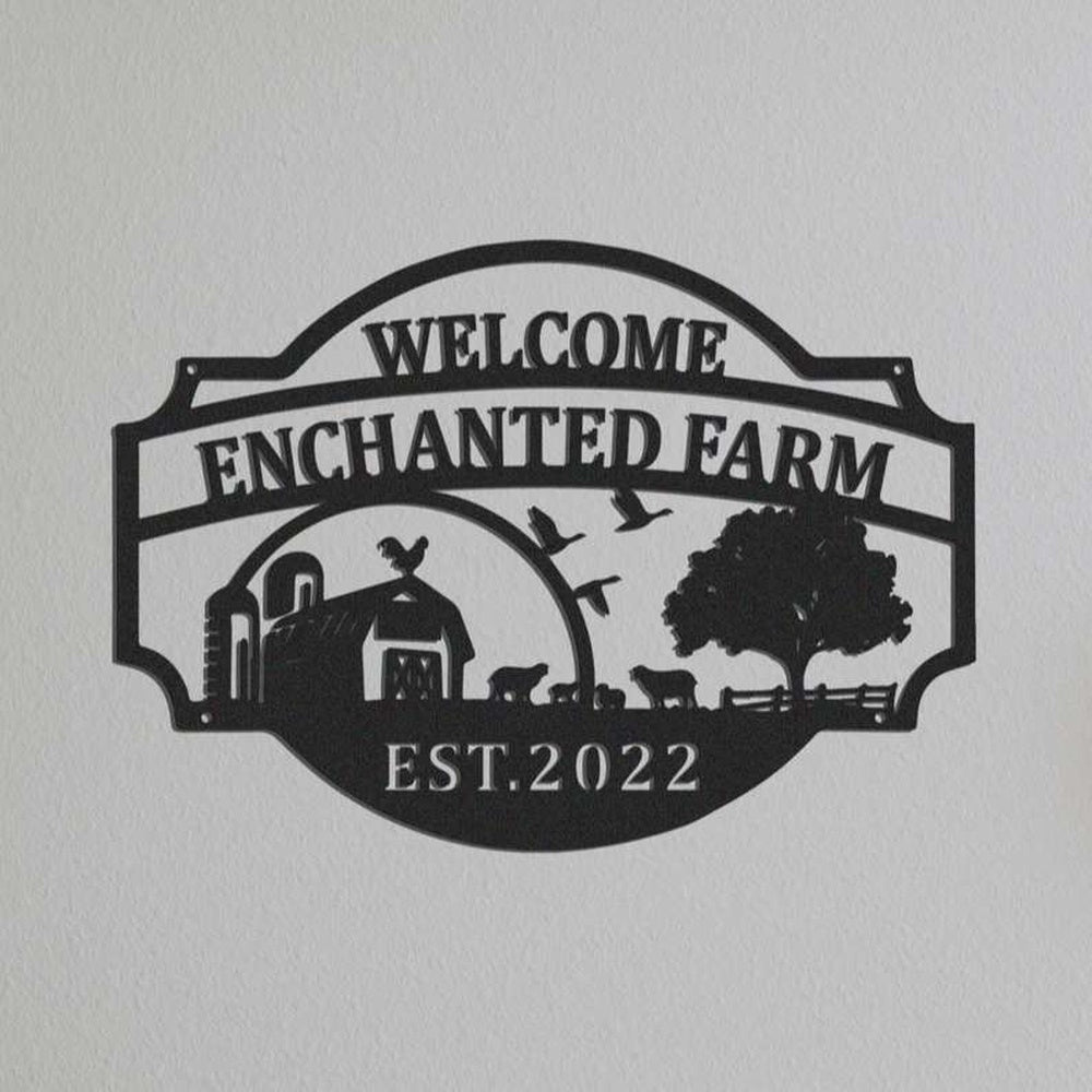 Farm Metal Sign, Farm House Wall Art Custom Metal Farm Sign